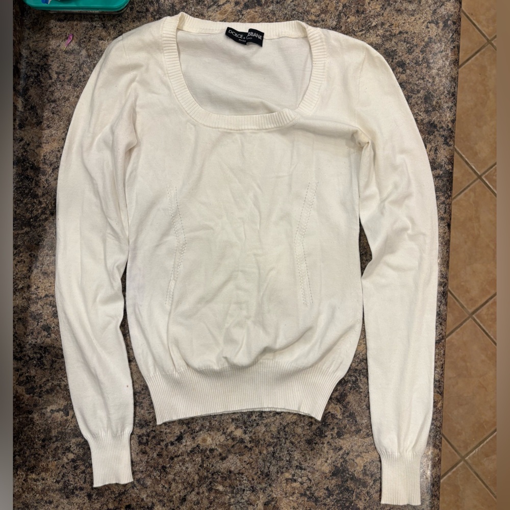 Dolce & Gabbana Cream Knit Top